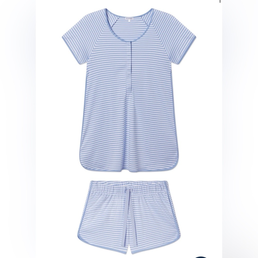 LAKE NWOT Maternity Blue Striped Pajamas